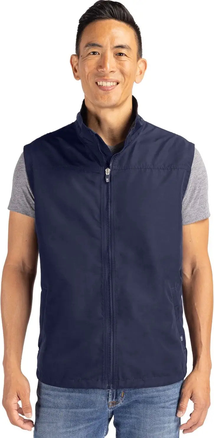 Cutter & Buck Bco00083 Charter Eco Full-zip Mens Big Tall Vest - Navy Blue - Adult Xl