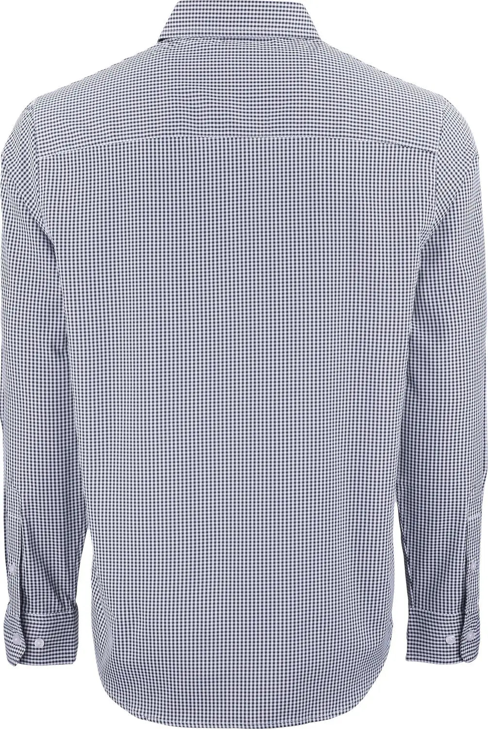 Cutter & Buck Bcw00236 Skyline Epic Confidence Recycled Gingham Mens Big Tall Long Sleeve Dress Shirt - Black White