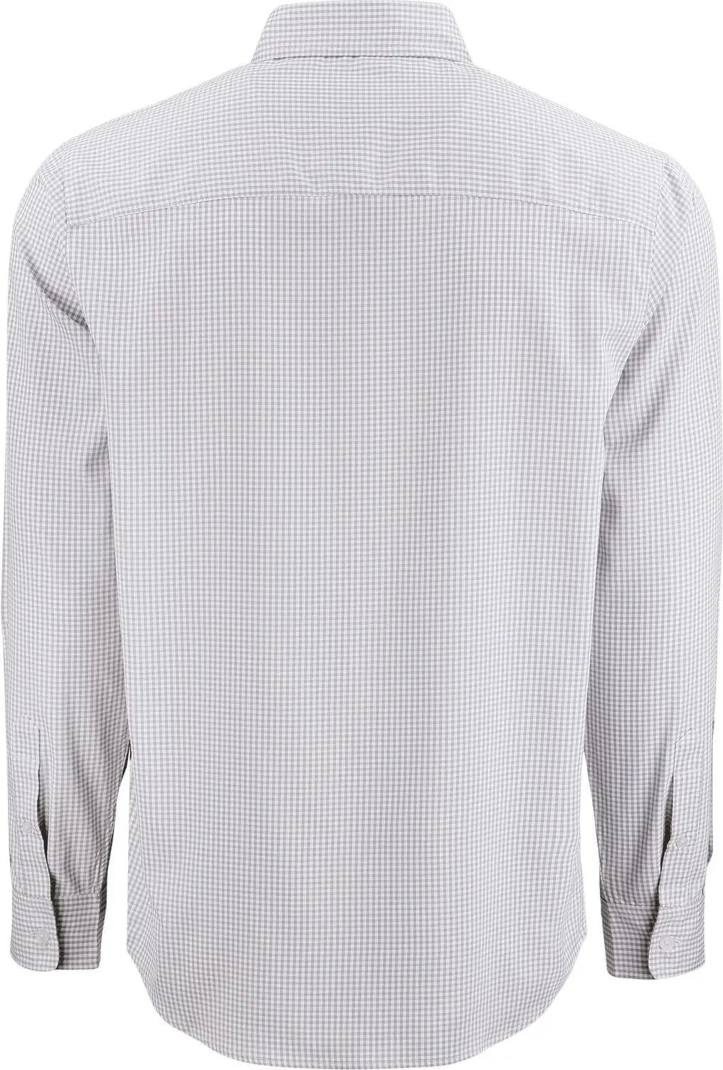 Cutter & Buck Bcw00236 Skyline Epic Confidence Recycled Gingham Mens Big Tall Long Sleeve Dress Shirt - Concrete White
