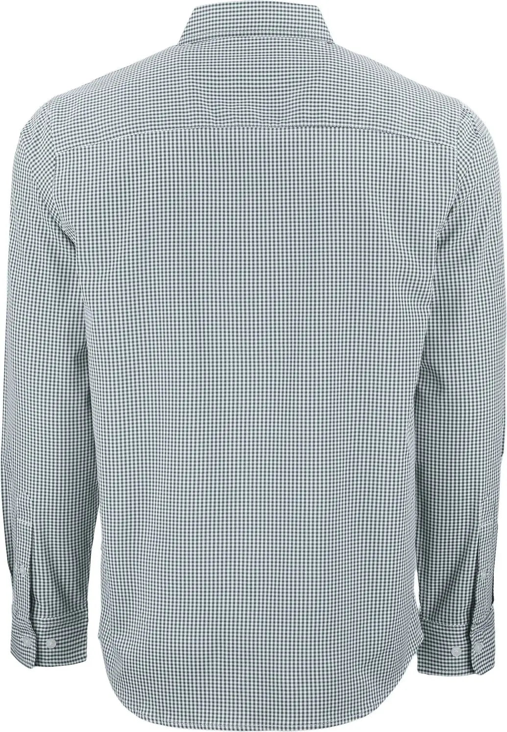 Cutter & Buck Bcw00236 Skyline Epic Confidence Recycled Gingham Mens Big Tall Long Sleeve Dress Shirt - Hunter White