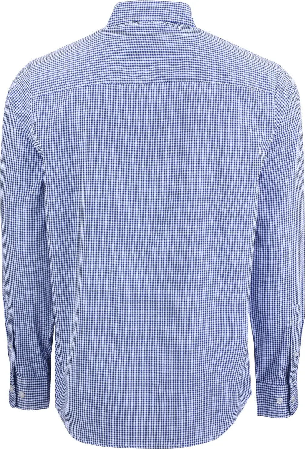 Cutter & Buck Bcw00236 Skyline Epic Confidence Recycled Gingham Mens Big Tall Long Sleeve Dress Shirt - Tour Blue White