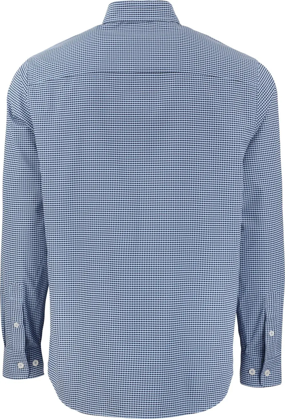 Cutter & Buck Bcw00236 Skyline Epic Confidence Recycled Gingham Mens Big Tall Long Sleeve Dress Shirt - Pale Blue Navy