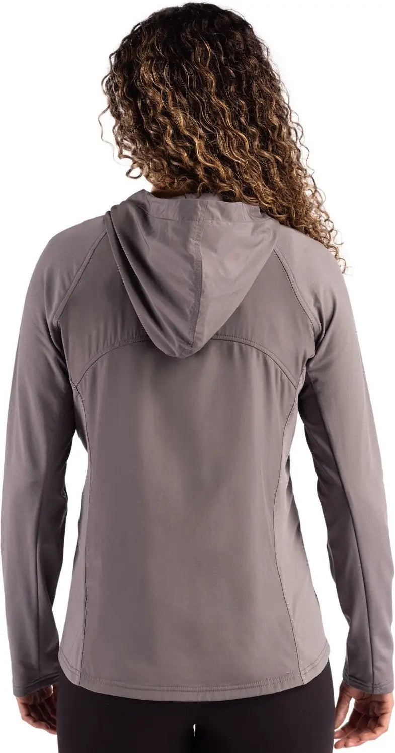 Cutter & Buck Lcc00008 Adapt Eco Knit Hybrid Recycled Womens Full Zip Jacket - Elemental Gray