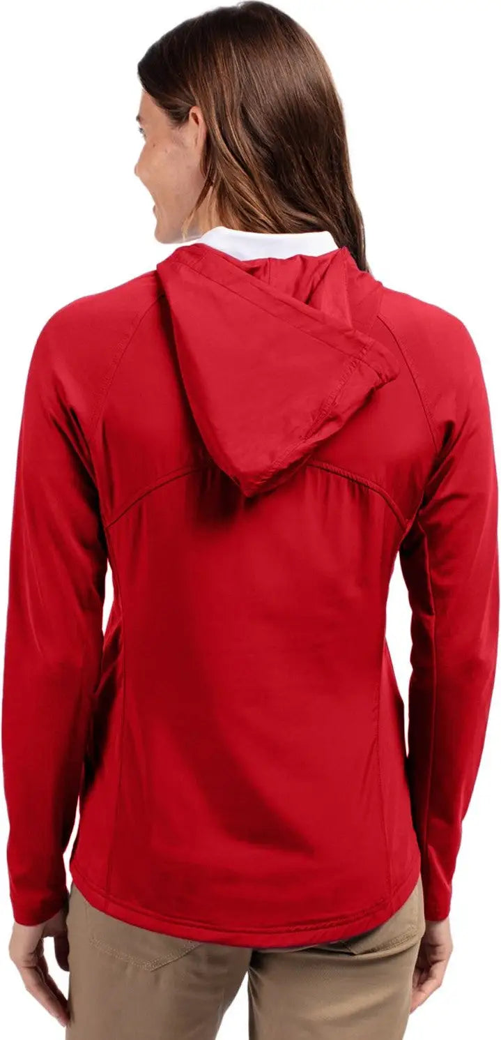 Cutter & Buck Lcc00008 Adapt Eco Knit Hybrid Recycled Womens Full Zip Jacket - Red