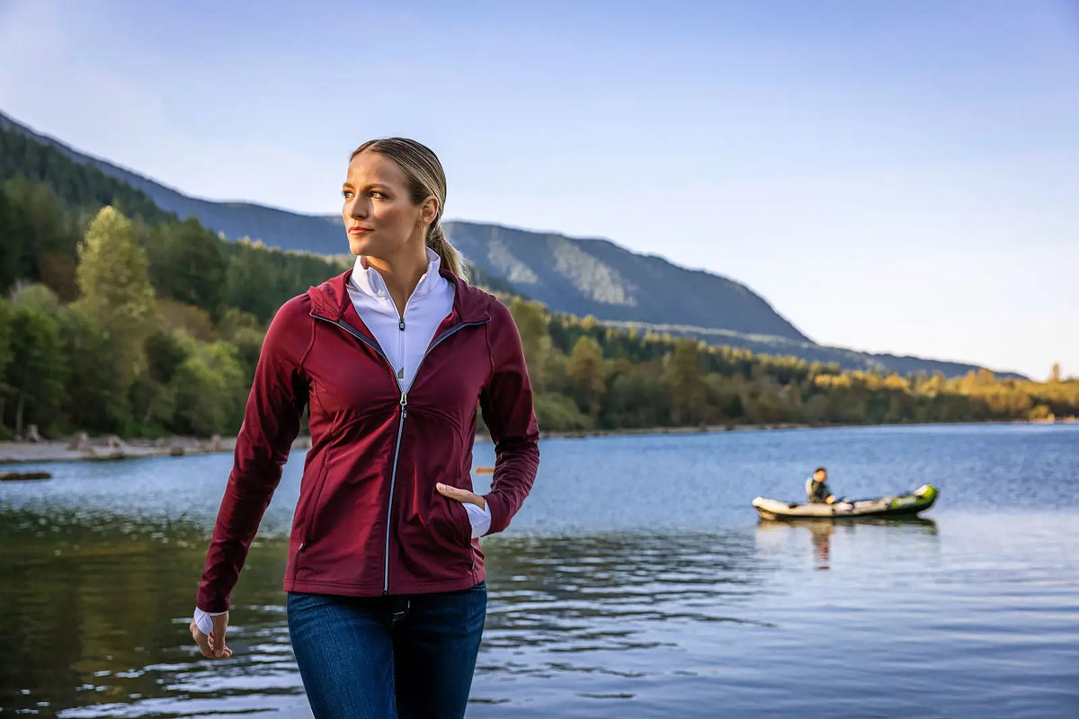 Cutter & Buck Lcc00008 Adapt Eco Knit Hybrid Recycled Womens Full Zip Jacket - Bordeaux