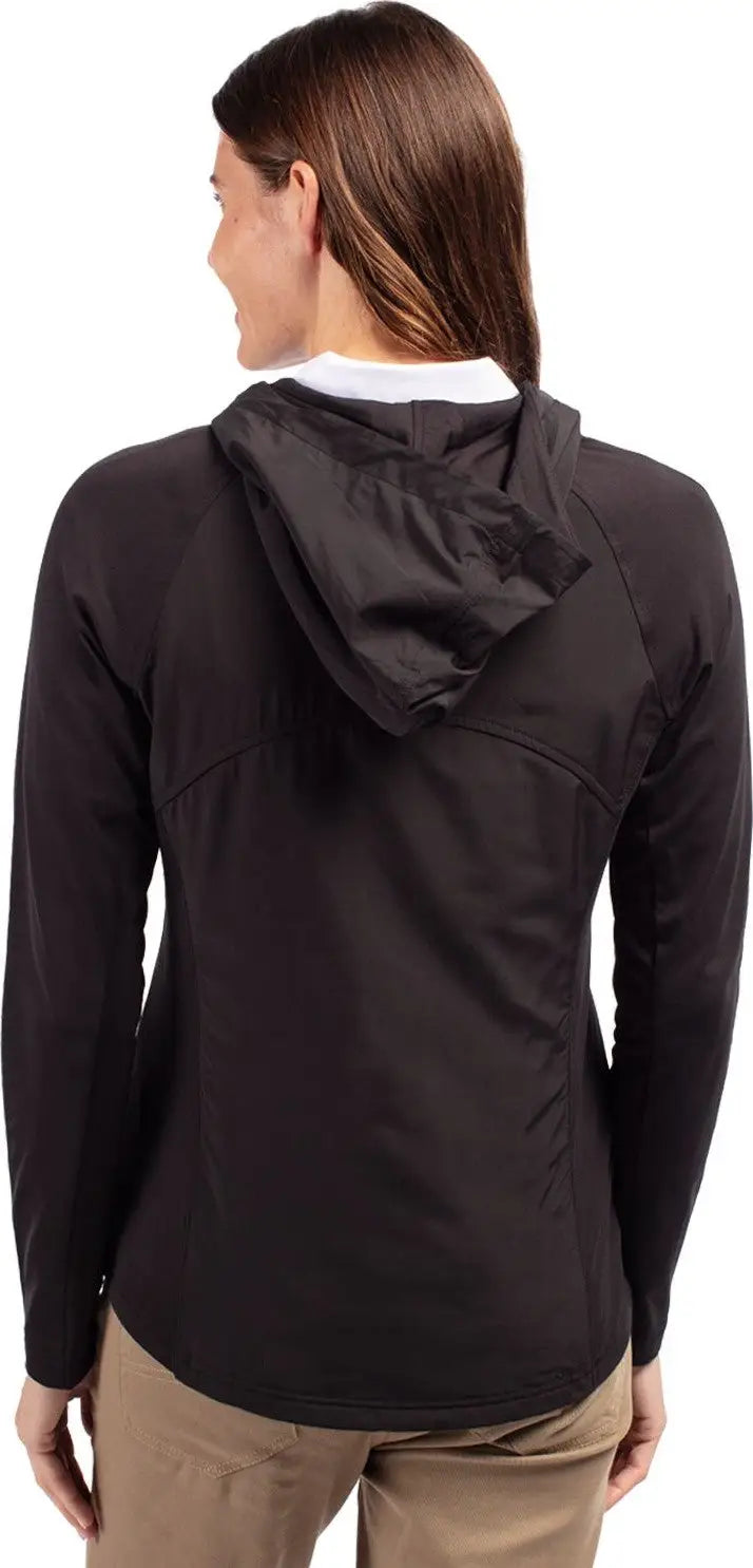 Cutter & Buck Lcc00008 Adapt Eco Knit Hybrid Recycled Womens Full Zip Jacket - Black