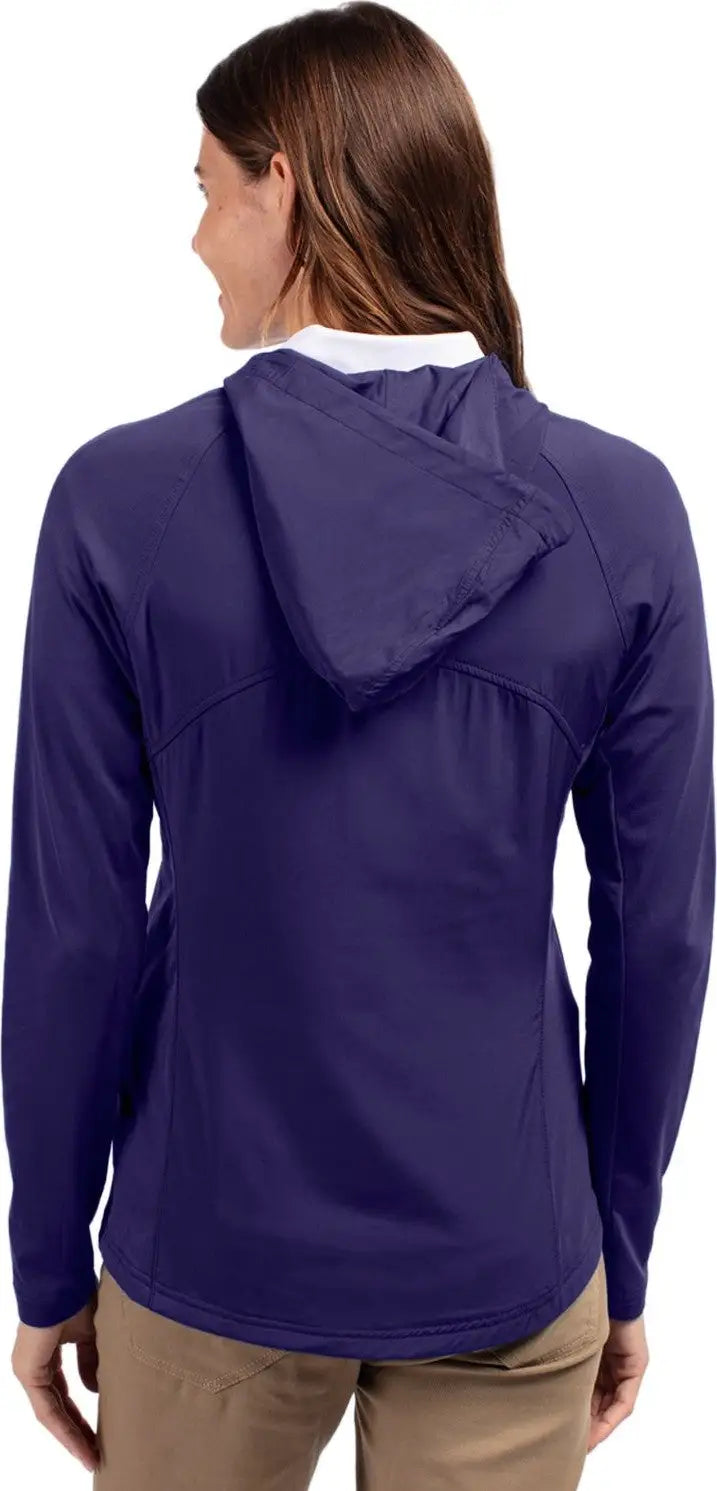 Cutter & Buck Lcc00008 Adapt Eco Knit Hybrid Recycled Womens Full Zip Jacket - College Purple