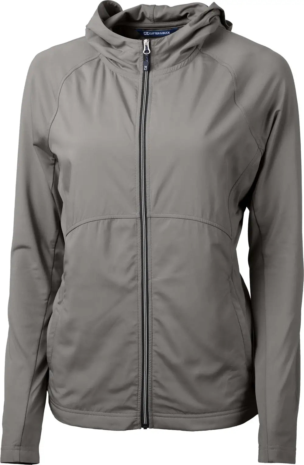 Cutter & Buck Lcc00008 Adapt Eco Knit Hybrid Recycled Womens Full Zip Jacket - Elemental Gray