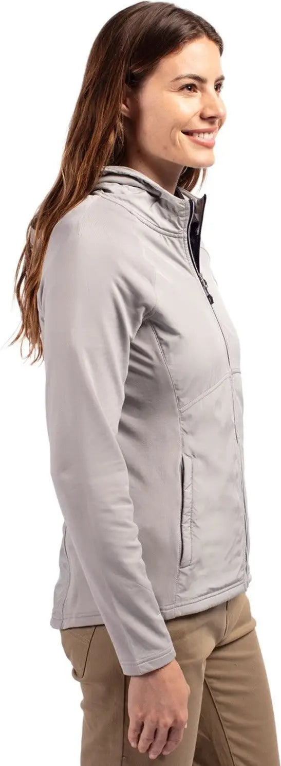 Cutter & Buck Lcc00008 Adapt Eco Knit Hybrid Recycled Womens Full Zip Jacket - Polished