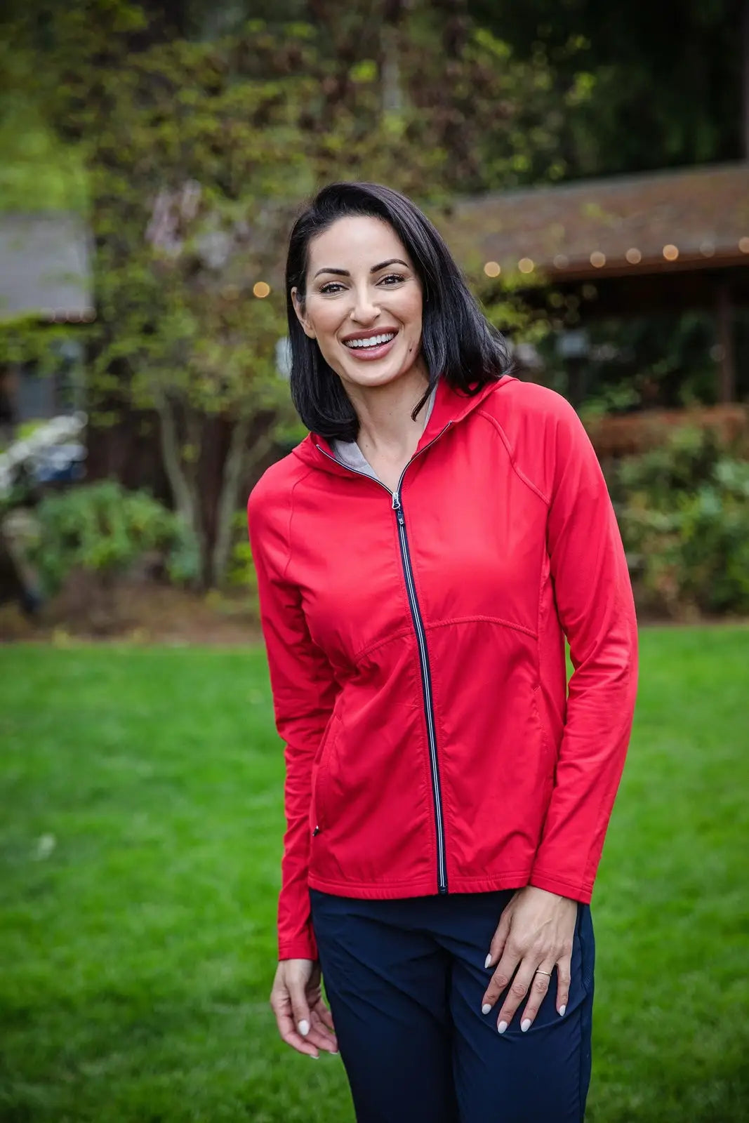Cutter & Buck Lcc00008 Adapt Eco Knit Hybrid Recycled Womens Full Zip Jacket - Red