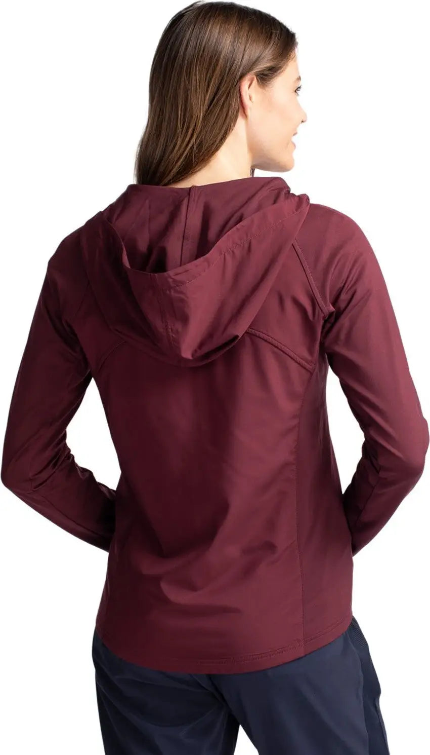 Cutter & Buck Lcc00008 Adapt Eco Knit Hybrid Recycled Womens Full Zip Jacket - Bordeaux