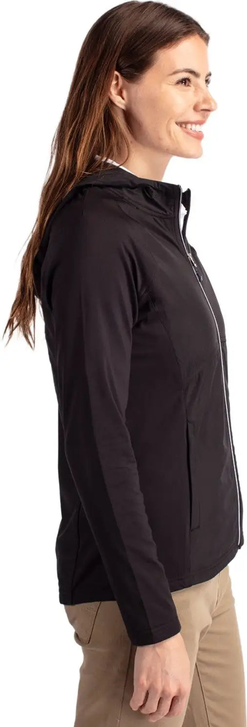 Cutter & Buck Lcc00008 Adapt Eco Knit Hybrid Recycled Womens Full Zip Jacket - Black