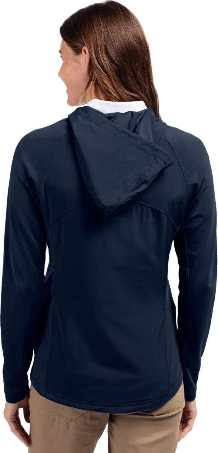 Cutter & Buck Lcc00008 Adapt Eco Knit Hybrid Recycled Womens Full Zip Jacket - Navy Blue
