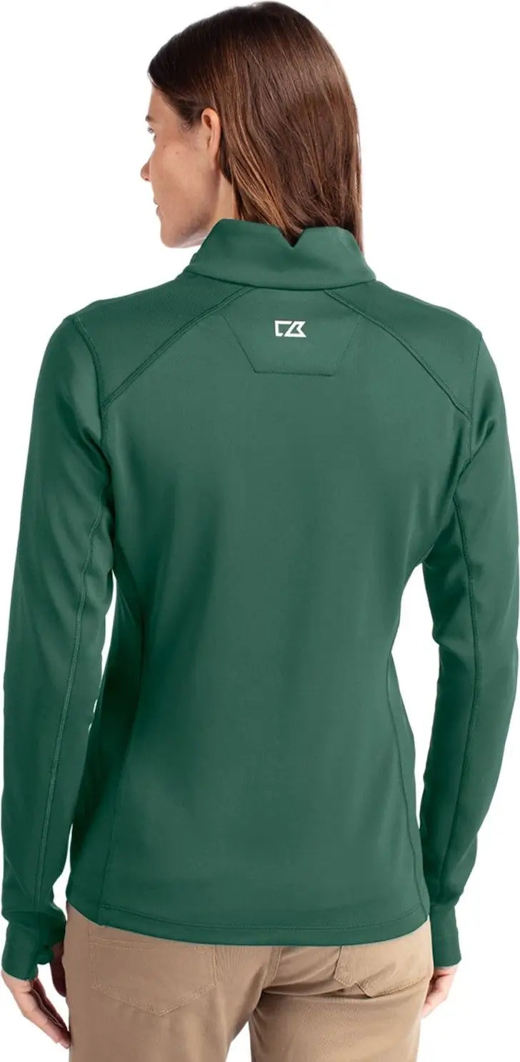 Cutter & Buck Lck00033 Traverse Stretch Eco Quarter Zip Womens Pullover - Hunter