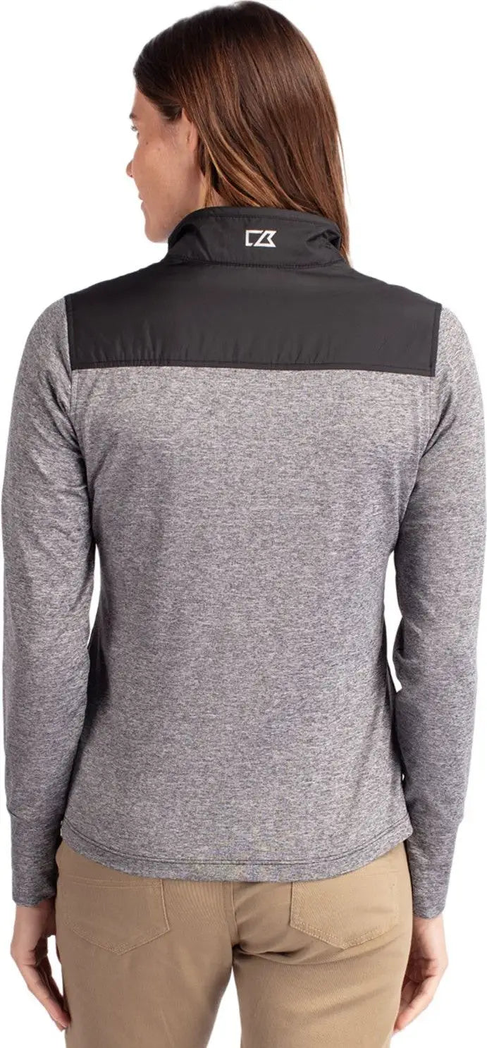 Cutter & Buck Lck00042 Stealth Hybrid Quilted Womens Full Zip Windbreaker Jacket - Black