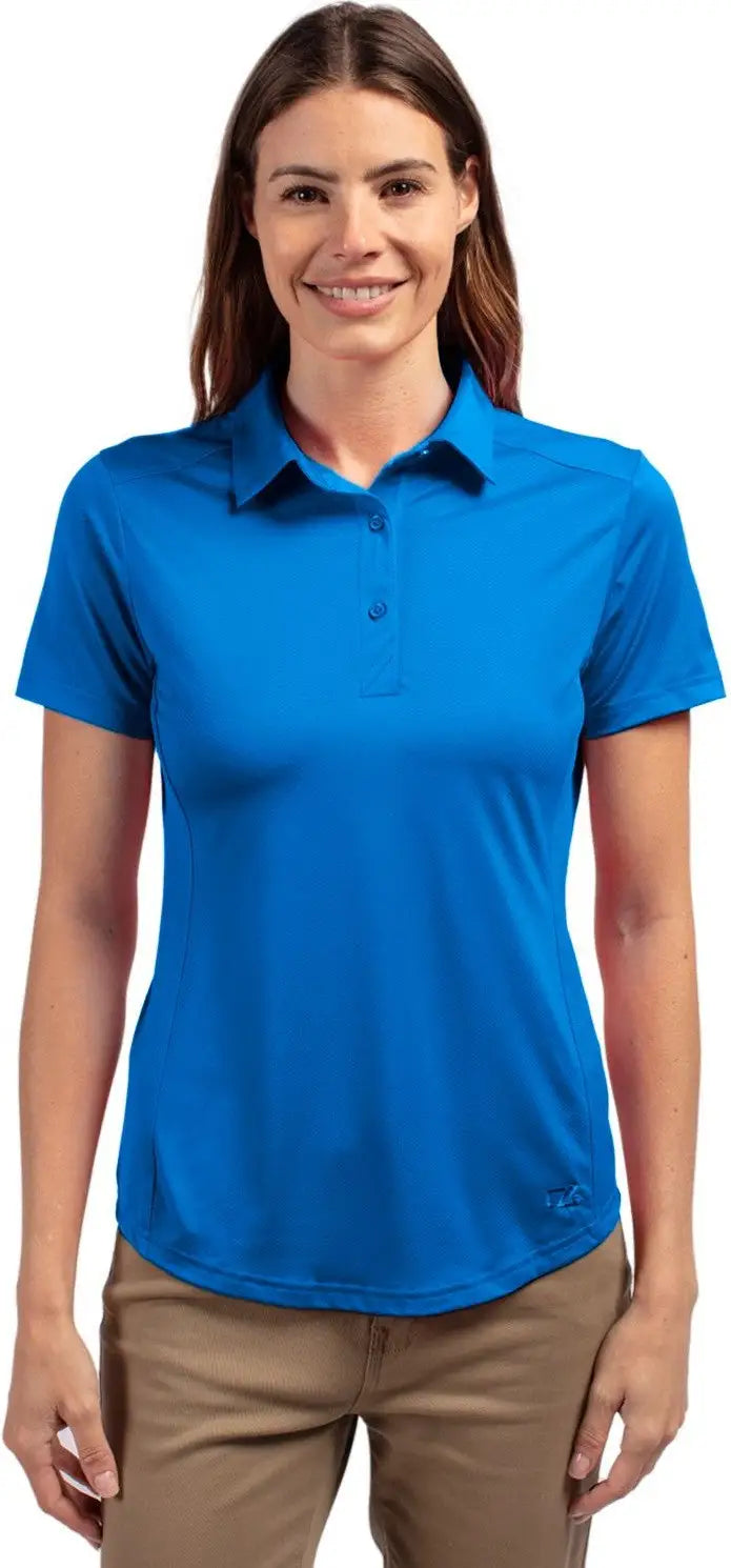 Cutter & Buck Lck00111 Prospect Eco Textured Stretch Recycled Womens Short Sleeve Polo - Digital - Ladies Xs