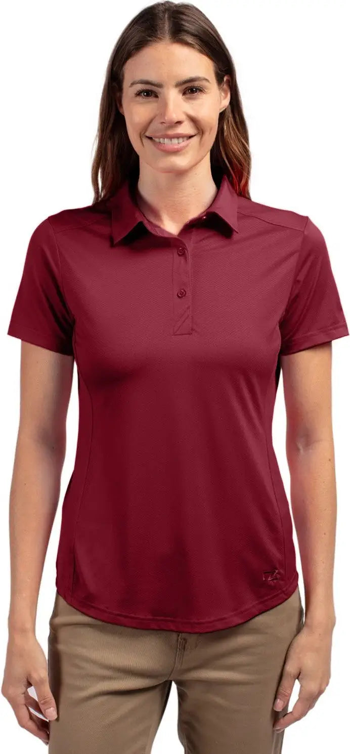 Cutter & Buck Lck00111 Prospect Eco Textured Stretch Recycled Womens Short Sleeve Polo - Chutney - Ladies Xs