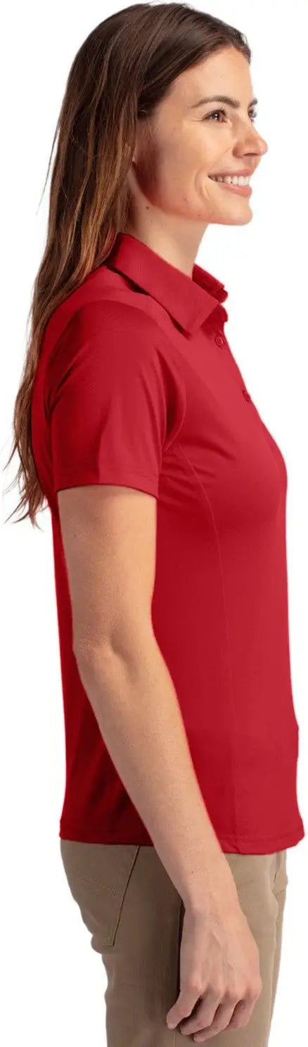 Cutter & Buck Lck00111 Prospect Eco Textured Stretch Recycled Womens Short Sleeve Polo - Cardinal Red