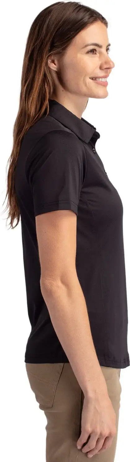 Cutter & Buck Lck00111 Prospect Eco Textured Stretch Recycled Womens Short Sleeve Polo - Black
