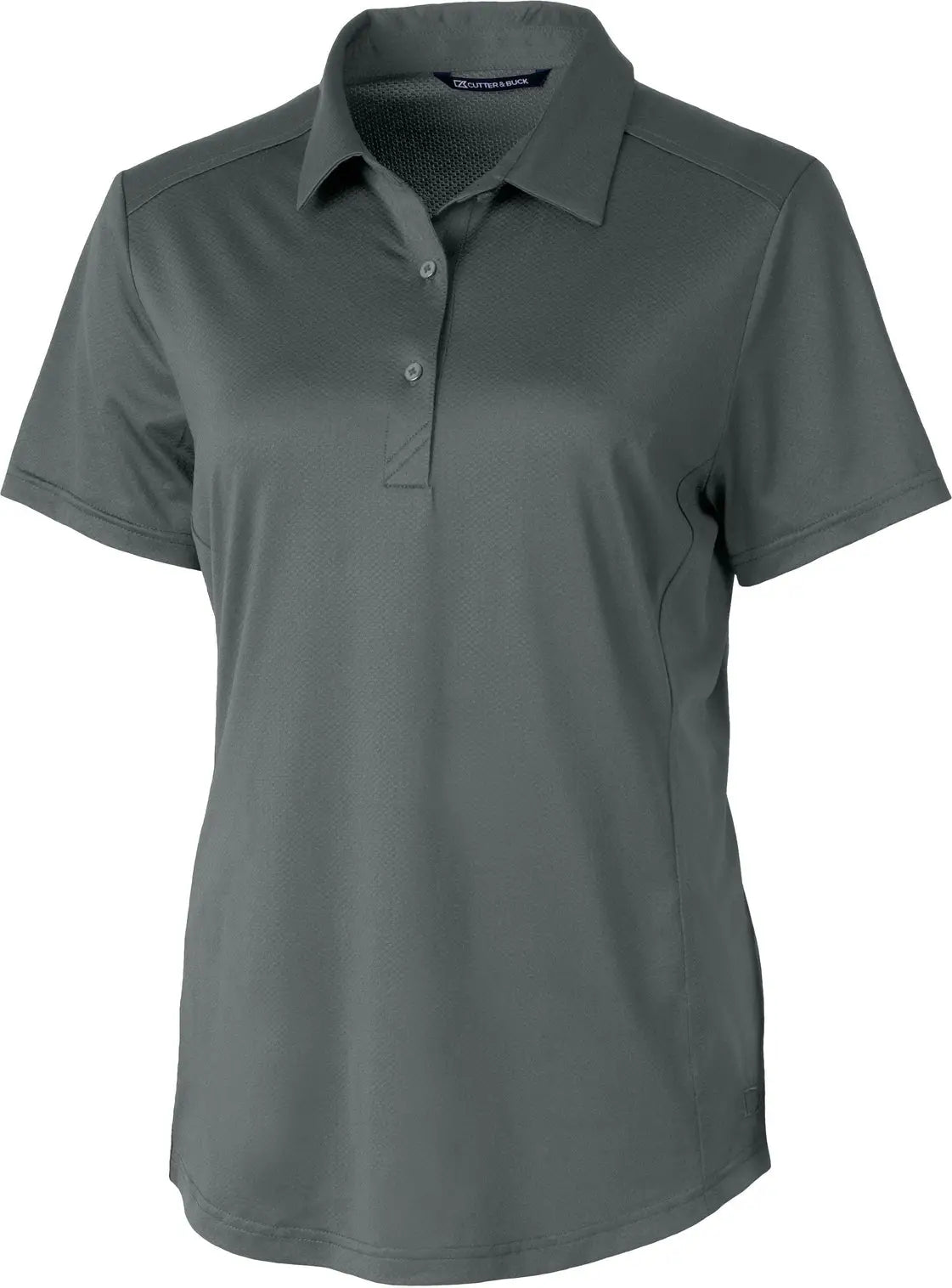 Cutter & Buck Lck00111 Prospect Eco Textured Stretch Recycled Womens Short Sleeve Polo - Elemental Gray