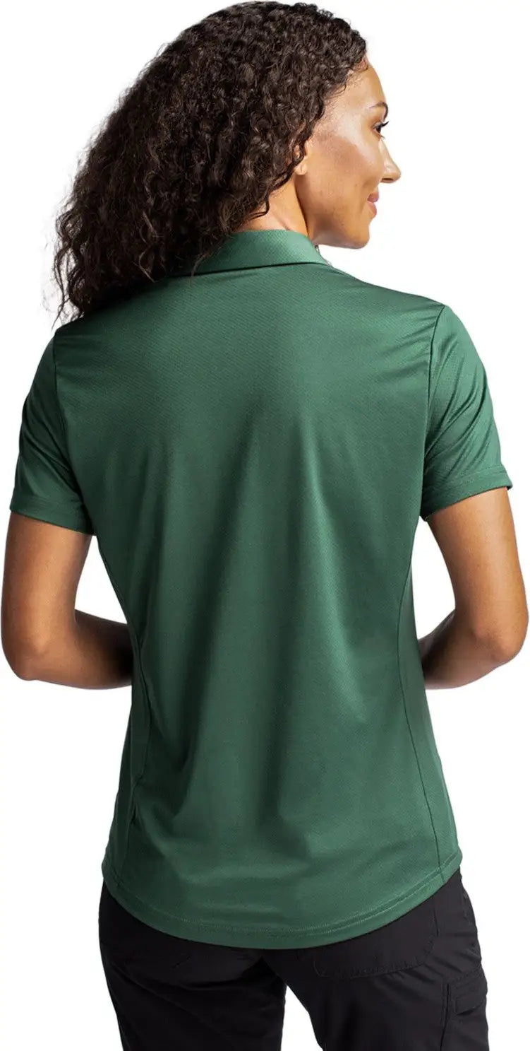 Cutter & Buck Lck00111 Prospect Eco Textured Stretch Recycled Womens Short Sleeve Polo - Hunter