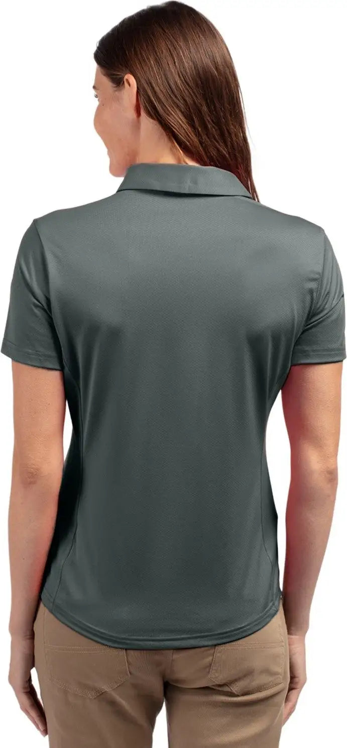 Cutter & Buck Lck00111 Prospect Eco Textured Stretch Recycled Womens Short Sleeve Polo - Elemental Gray