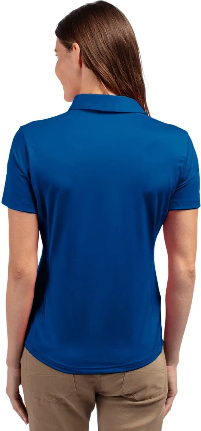 Cutter & Buck Lck00111 Prospect Eco Textured Stretch Recycled Womens Short Sleeve Polo - Tour Blue