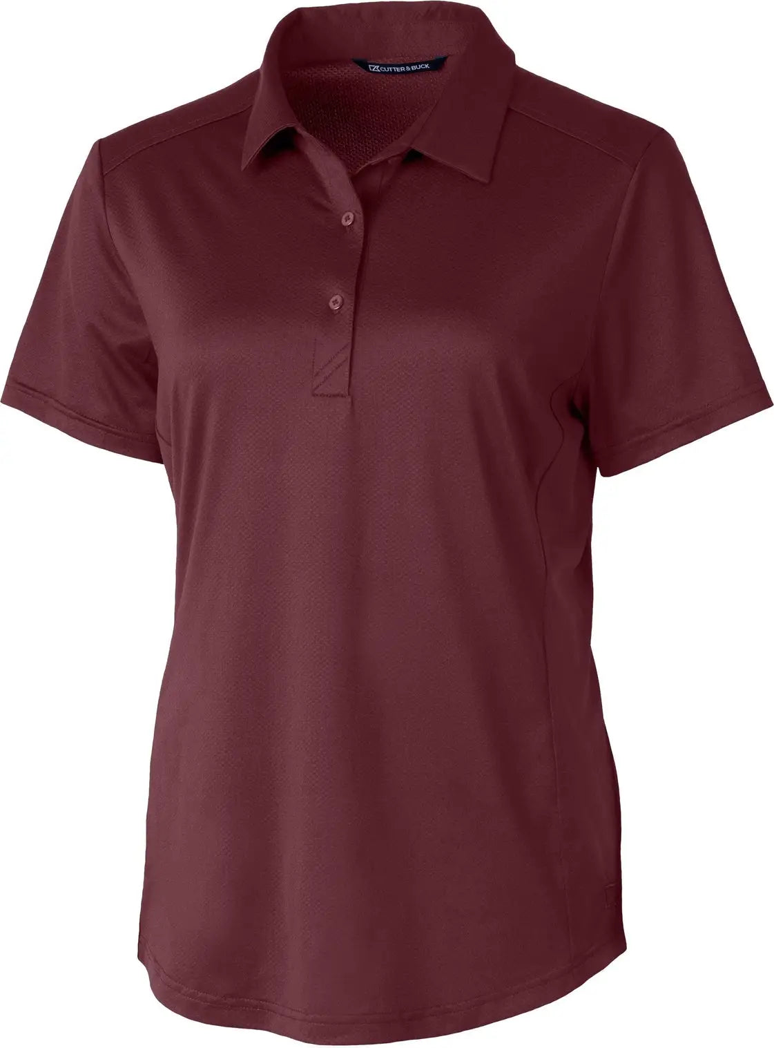 Cutter & Buck Lck00111 Prospect Eco Textured Stretch Recycled Womens Short Sleeve Polo - Bordeaux