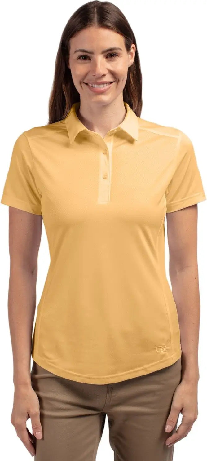 Cutter & Buck Lck00111 Prospect Eco Textured Stretch Recycled Womens Short Sleeve Polo - Desert - Ladies Xs