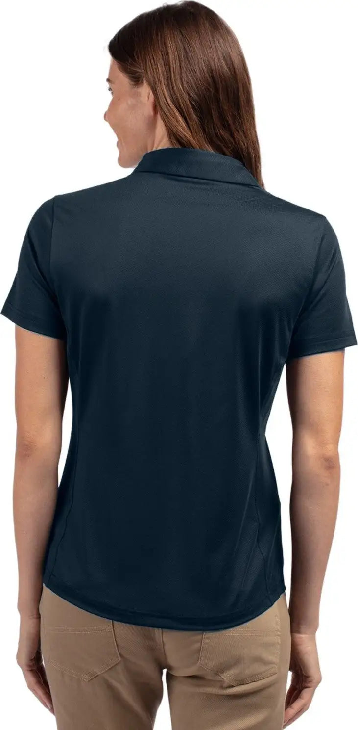 Cutter & Buck Lck00111 Prospect Eco Textured Stretch Recycled Womens Short Sleeve Polo - Navy Blue