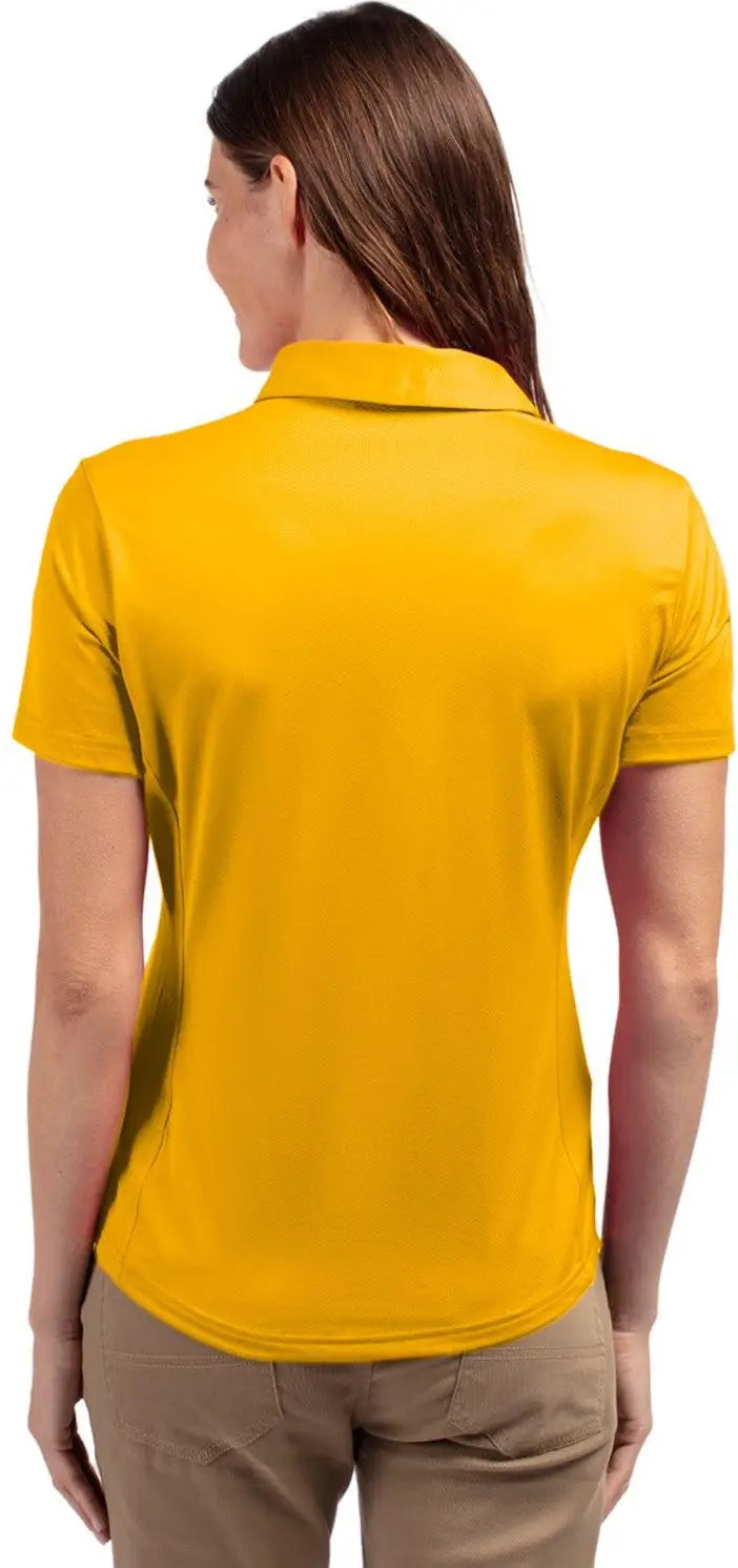 Cutter & Buck Lck00111 Prospect Eco Textured Stretch Recycled Womens Short Sleeve Polo - College Gold