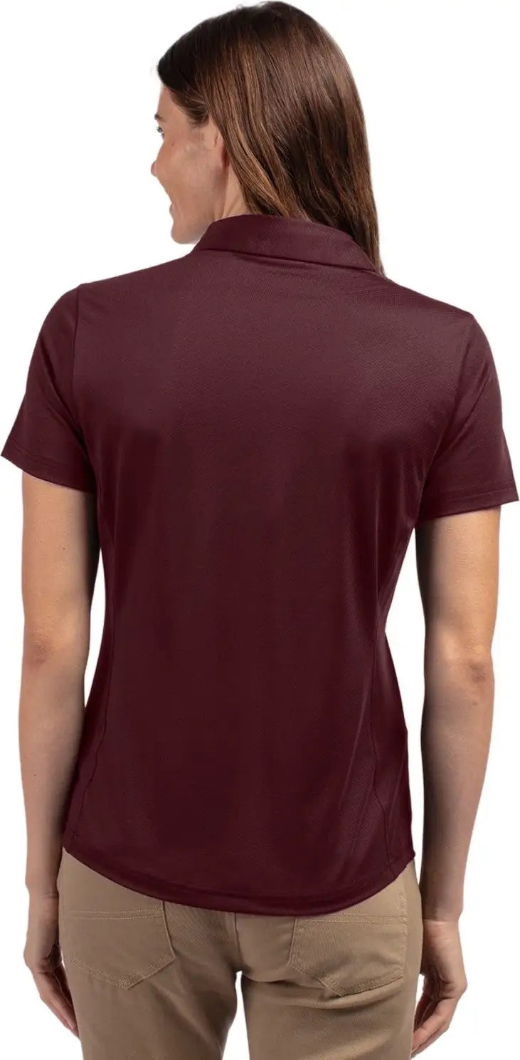 Cutter & Buck Lck00111 Prospect Eco Textured Stretch Recycled Womens Short Sleeve Polo - Bordeaux