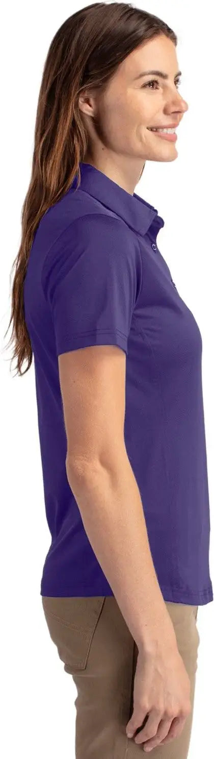 Cutter & Buck Lck00111 Prospect Eco Textured Stretch Recycled Womens Short Sleeve Polo - College Purple