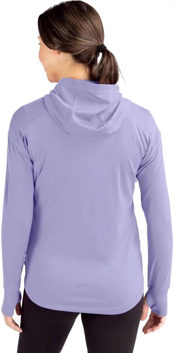 Cutter & Buck Lck00115 Daybreak Eco Recycled Womens Half Zip Hoodie - Hyacinth