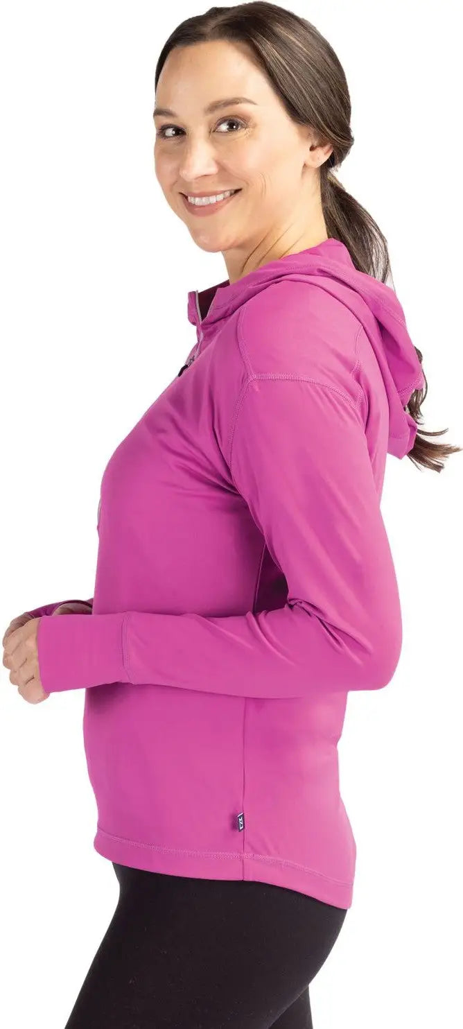 Cutter & Buck Lck00115 Daybreak Eco Recycled Womens Half Zip Hoodie - Gelato