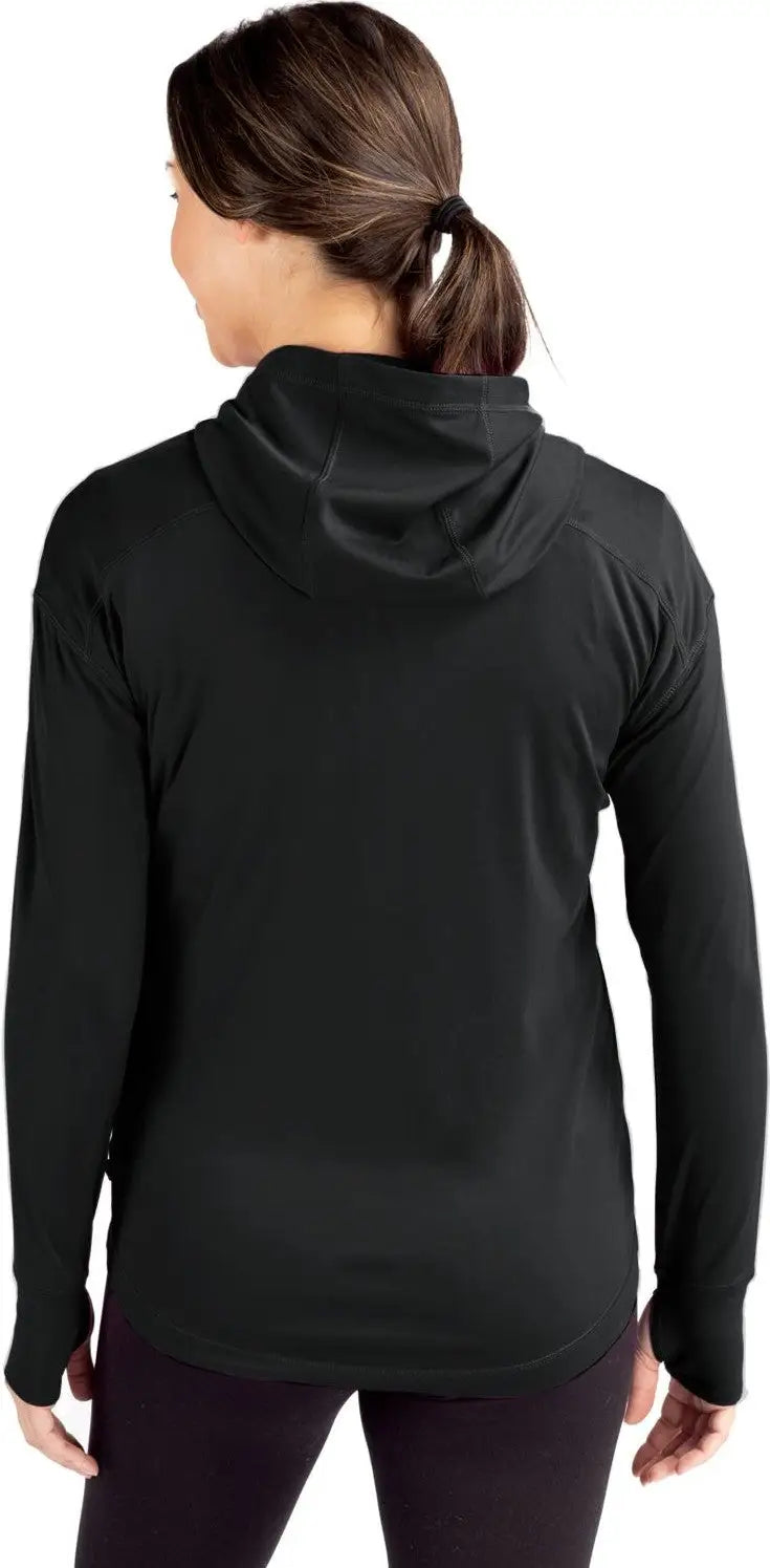 Cutter & Buck Lck00115 Daybreak Eco Recycled Womens Half Zip Hoodie - Black