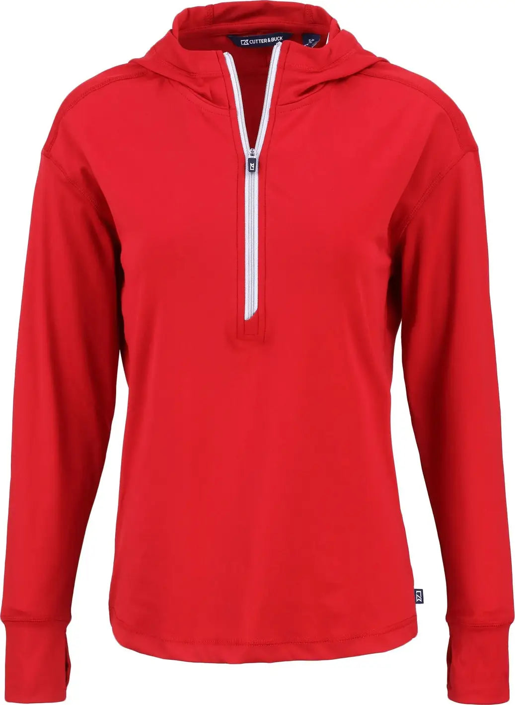 Cutter & Buck Lck00115 Daybreak Eco Recycled Womens Half Zip Hoodie - Red