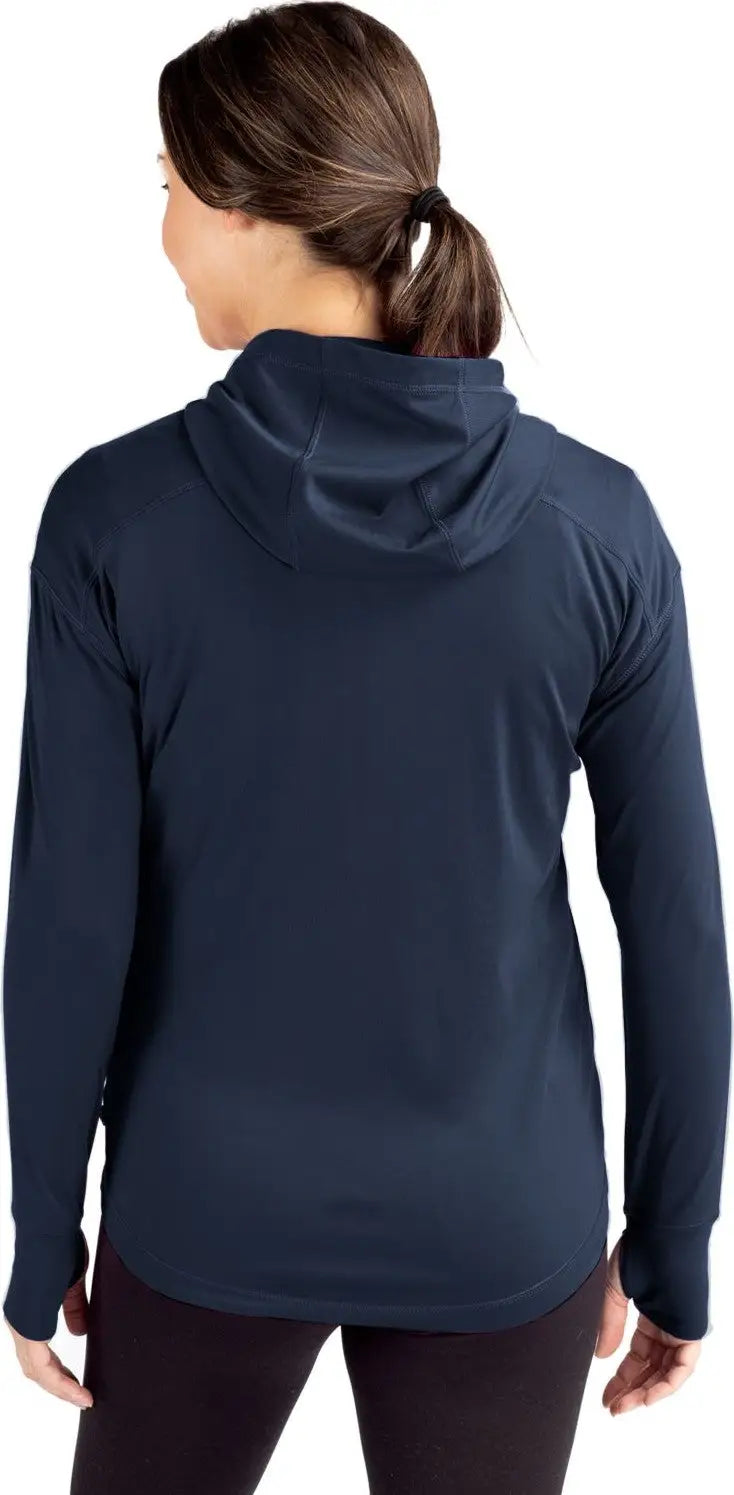 Cutter & Buck Lck00115 Daybreak Eco Recycled Womens Half Zip Hoodie - Navy Blue
