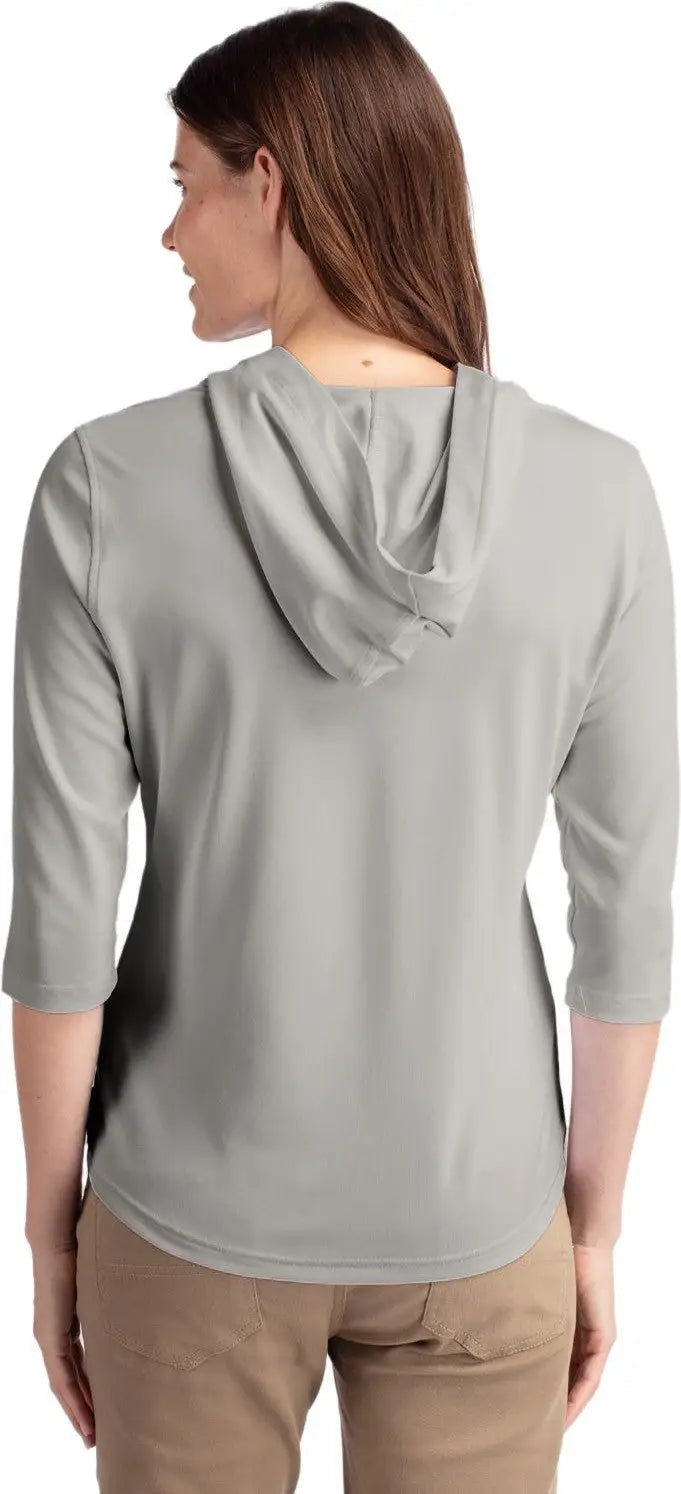 Cutter & Buck Lck00120 Virtue Eco Pique Recycled Half Zip Pullover Womens Hoodie - Polished