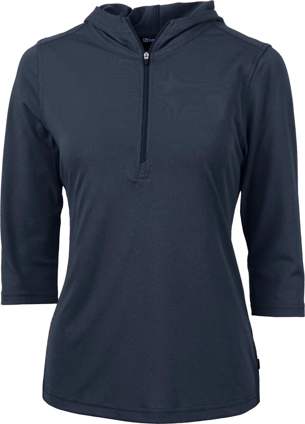Cutter & Buck Lck00120 Virtue Eco Pique Recycled Half Zip Pullover Womens Hoodie - Navy Blue