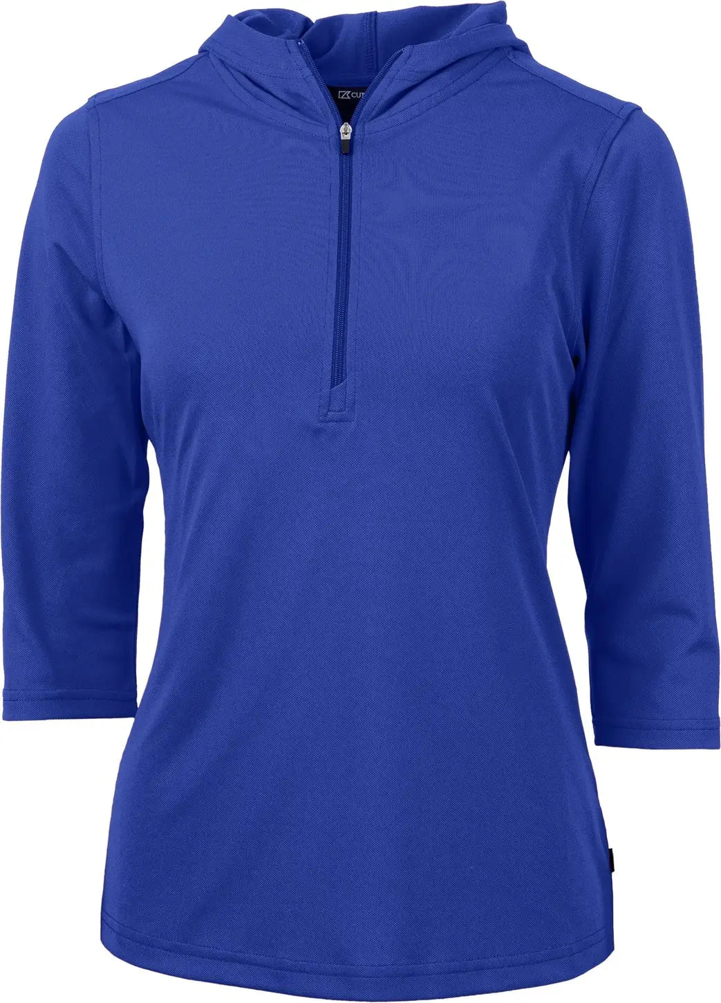Cutter & Buck Lck00120 Virtue Eco Pique Recycled Half Zip Pullover Womens Hoodie - Tour Blue