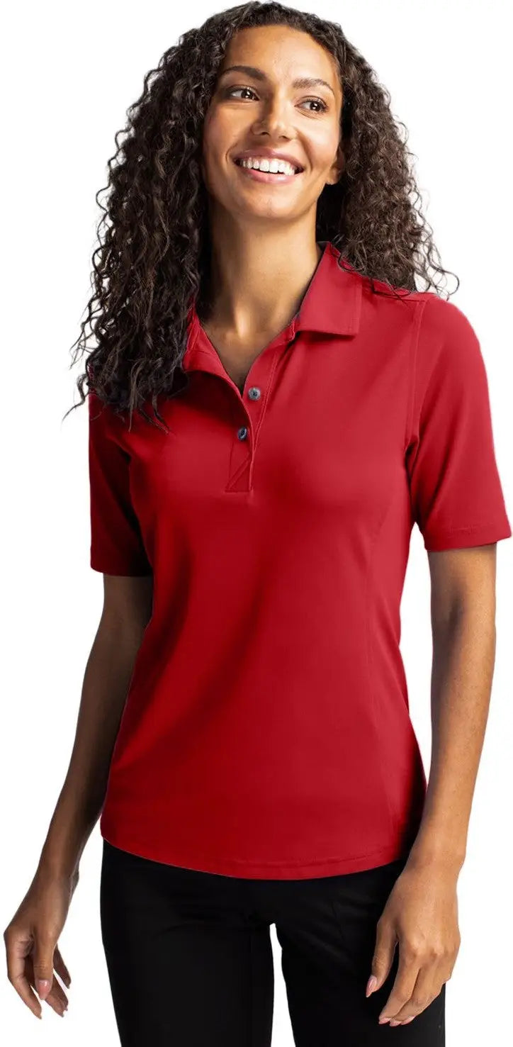 Cutter & Buck Lck00127 Virtue Eco Pique Recycled Womens Polo - Cardinal Red - Ladies Xs