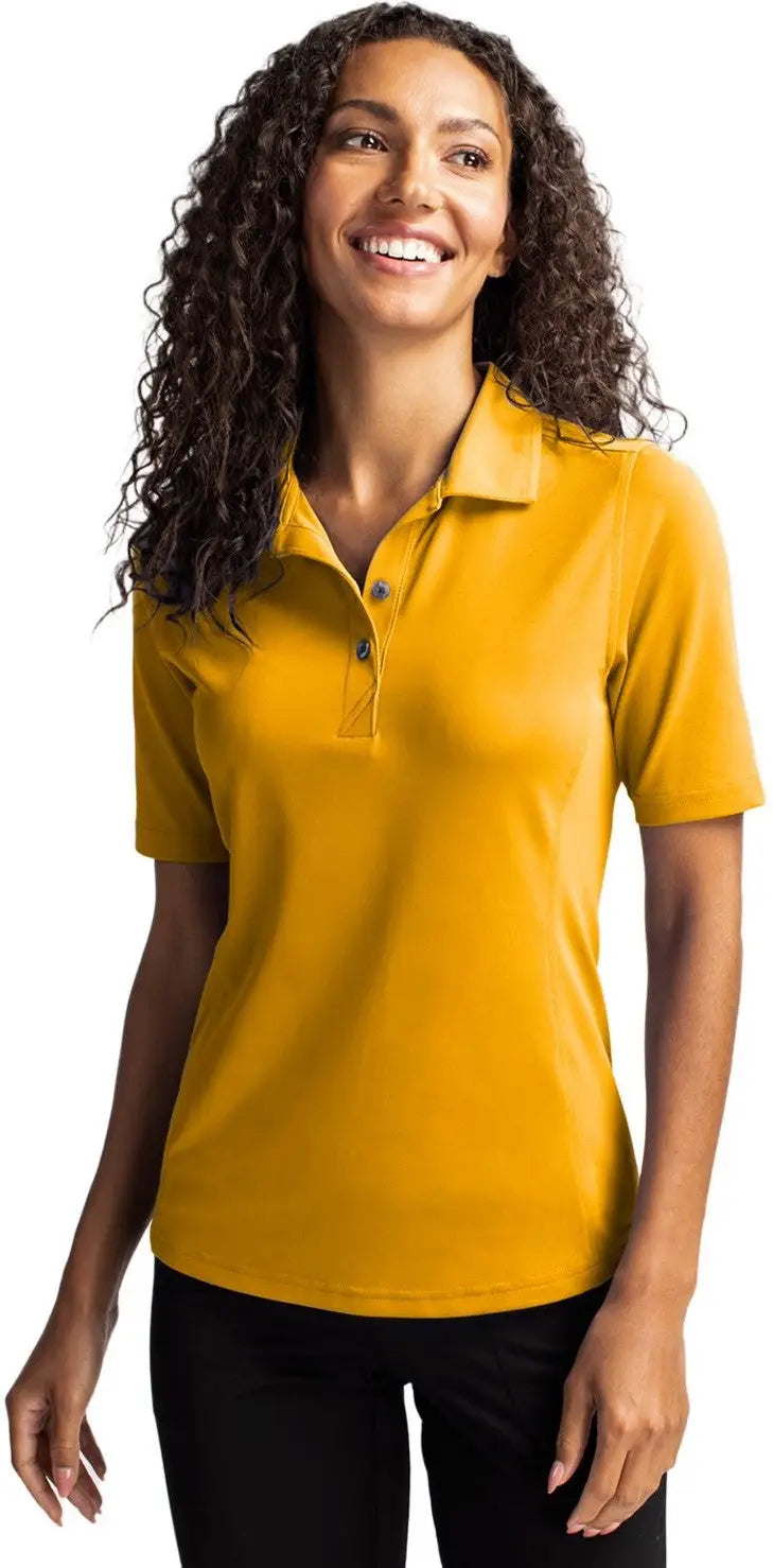 Cutter & Buck Lck00127 Virtue Eco Pique Recycled Womens Polo - College Gold - Ladies Xs