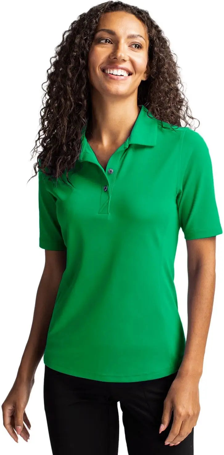 Cutter & Buck Lck00127 Virtue Eco Pique Recycled Womens Polo - Kelly Green - Ladies Xs