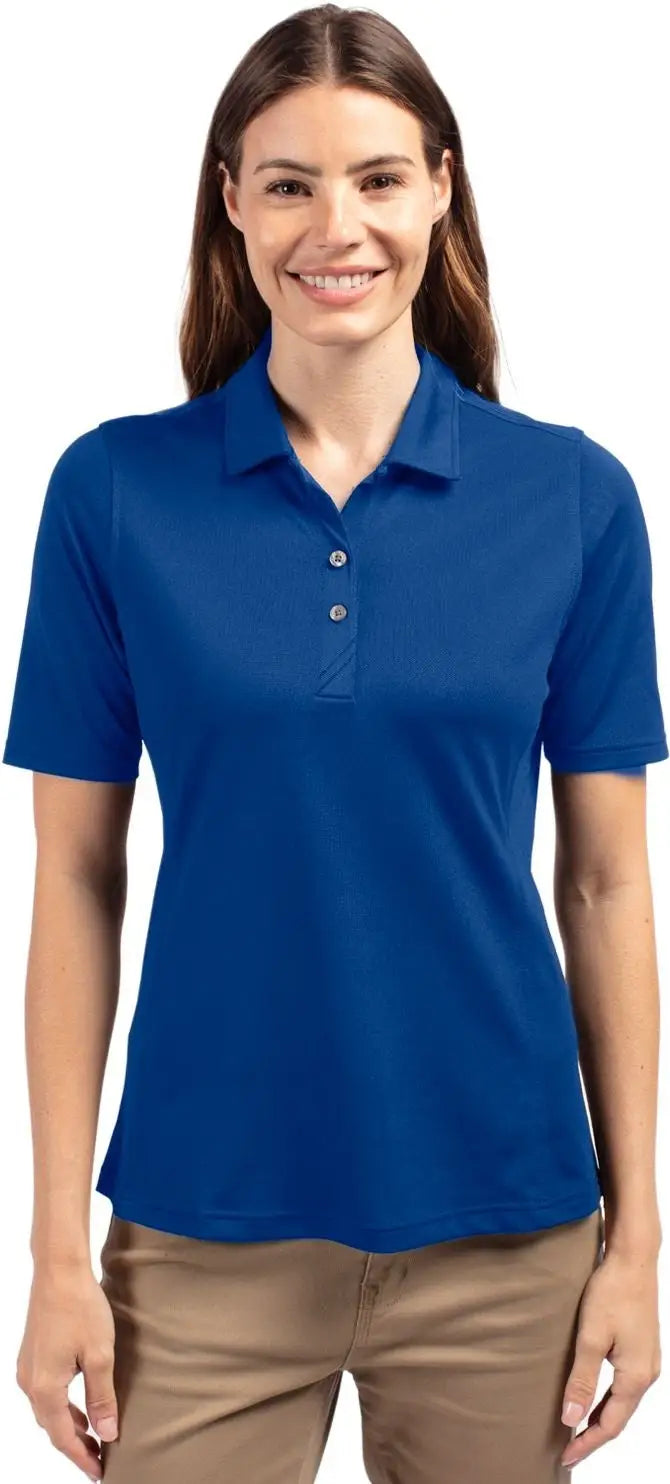 Cutter & Buck Lck00127 Virtue Eco Pique Recycled Womens Polo - Tour Blue - Ladies Xs