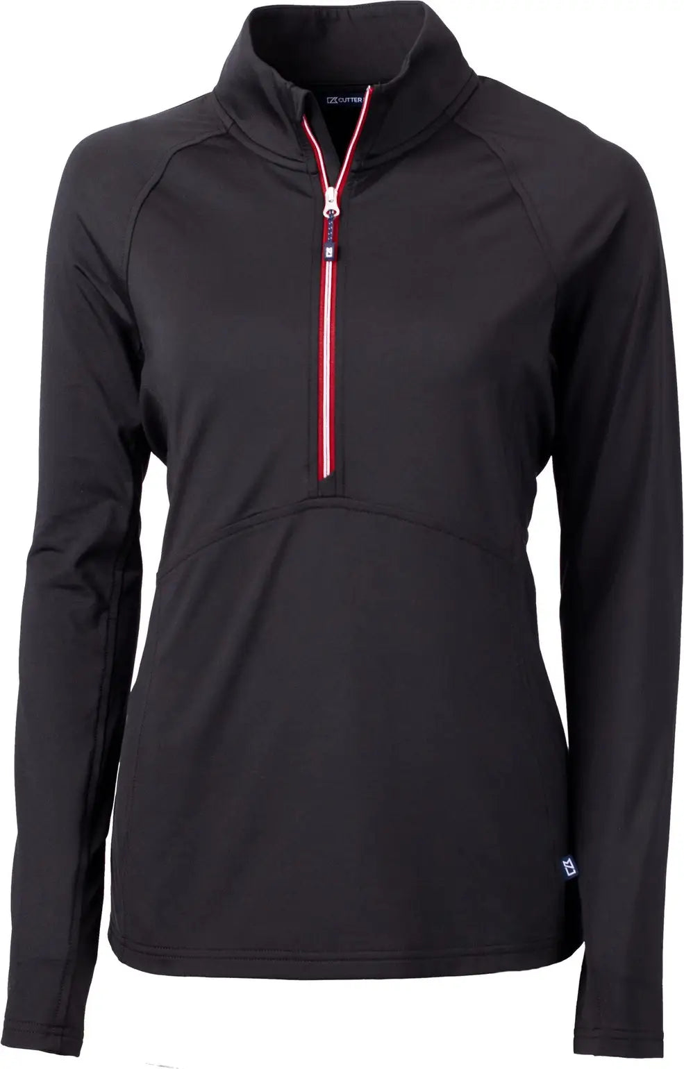 Cutter & Buck Lck00128 Adapt Eco Knit Stretch Recycled Womens Half Zip Pullover - Black Red