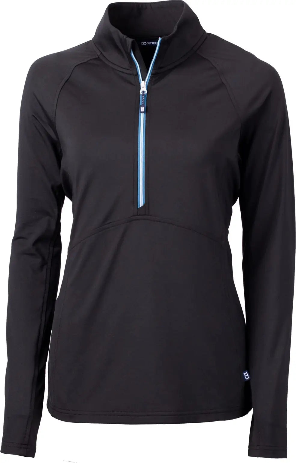 Cutter & Buck Lck00128 Adapt Eco Knit Stretch Recycled Womens Half Zip Pullover - Black Atlas
