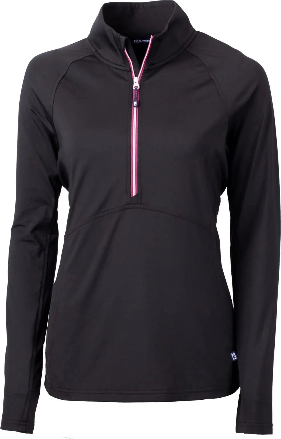 Cutter & Buck Lck00128 Adapt Eco Knit Stretch Recycled Womens Half Zip Pullover - Black Gelato