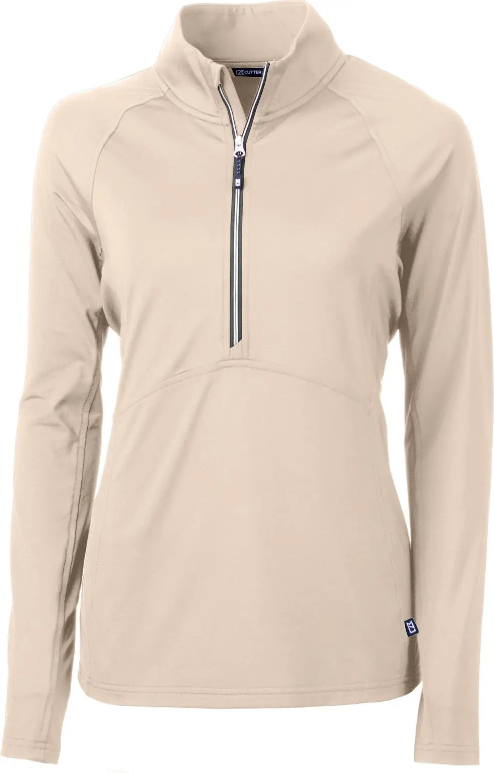 Cutter & Buck Lck00128 Adapt Eco Knit Stretch Recycled Womens Half Zip Pullover - Wheat