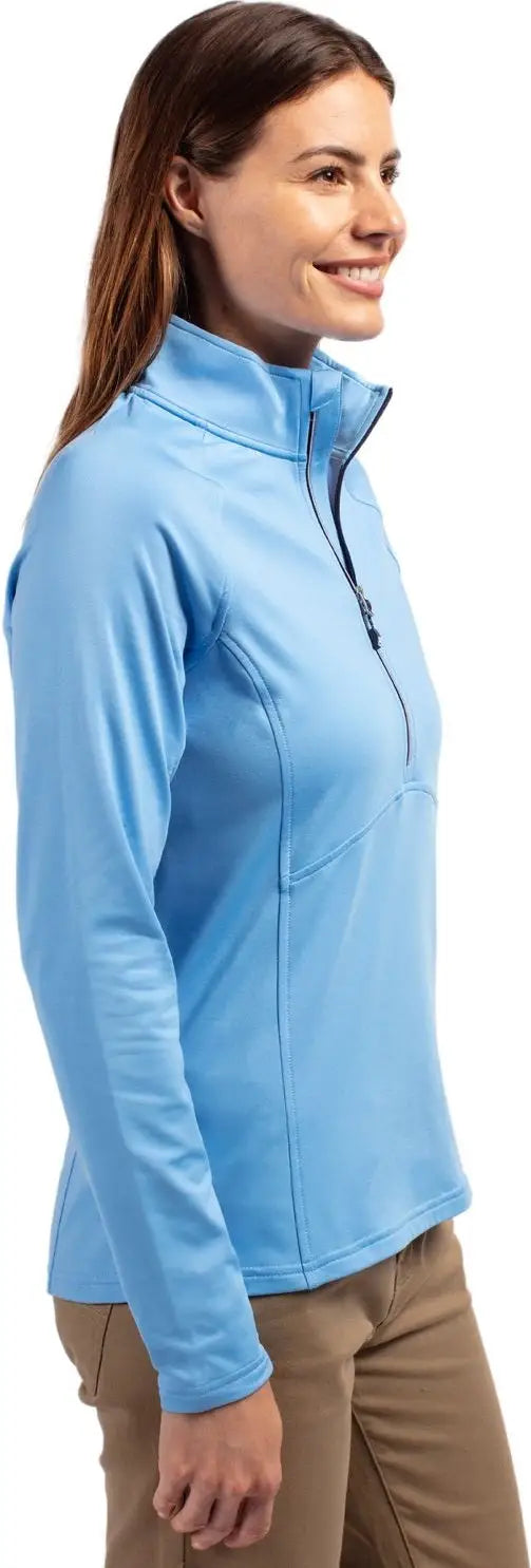 Cutter & Buck Lck00128 Adapt Eco Knit Stretch Recycled Womens Half Zip Pullover - Atlas